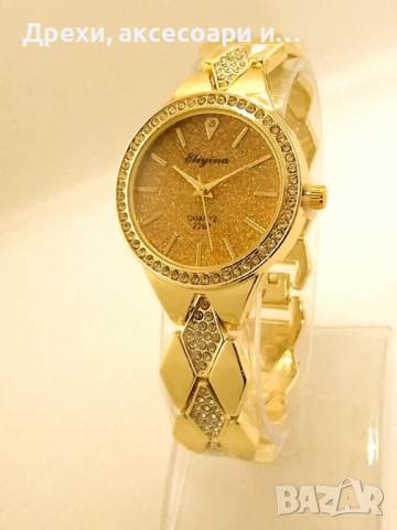 Дамски стилен часовник с камъчета от висококачествена медицинска стомана , снимка 1 - Други - 44990027
