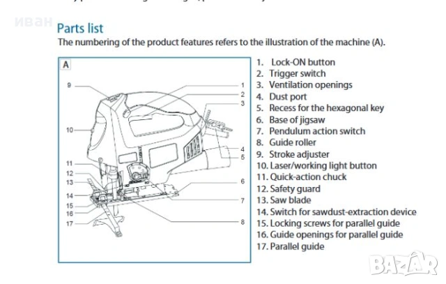 Електрическо зеге WORKZONE 800W M1Q-DD4-80 –Germany, снимка 9 - Триони и циркуляри - 53296476
