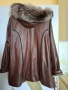 дамско яке с качулка телешка кожа, размер 50, снимка 2