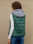 Дамски елек с качулка тъмно зелен, снимка 2