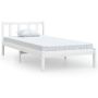 vidaXL Рамка за легло, бяла, бор масив, 90x200 cм（SKU:810068, снимка 1 - Спални и легла - 45637109
