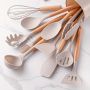 Комплект силиконови прибори за готвене с дървени дръжки, снимка 1 - Прибори за хранене, готвене и сервиране - 45675028