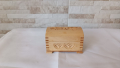 Стара дървена кутия с форма на сандък - пирография - Българска, снимка 2
