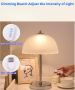 Нощна лампа Ceardwen, настолна лампа, USB лампа, бяло стъкло, 5 W, димируема, метална основа, снимка 3