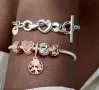 Сребърен елемент PANDORA 925 Family Tree Rose Gold Dangle Charm, снимка 3