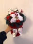 Ръчно изработени коледни букети със сатенени рози, снимка 1