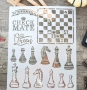шах мат табла пешки стенсил шаблон украса торта боя Scrapbooking, снимка 2