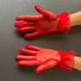 Елегантни къси тюлени ръкавици в червено - код 8644, снимка 3