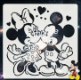 Мики и Мини Маус двойка сърца шаблон стенсил за декорация на торта скрапбукинг текстил , снимка 1