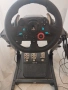 Геймърски волан Logitech G29 Driving Force, монтиран на стойка.Окомплектован с допълнителен скоросте, снимка 1