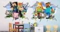 2 вида Minecraft Майнкрафт герои самозалепващ стикер лепенка за стена или гардероб, снимка 1