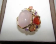 925 Сребърен пръстен с розав кварц 32 карата интересен, снимка 3