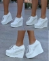Обувки на платформа - бели - 710-15 , снимка 1