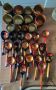 Лот от 12 руски дървени чаши Хохлома и 18 руски лъжици Хохлома