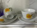 Сет от 2 чаши с чинийки от 70-те години ГДР, снимка 7