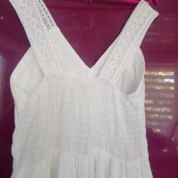 Бяла лятна рокля с презрамки от M до Xl, , снимка 5 - Рокли - 45887140