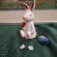 Ретро  порцеланово Великденско зайче, снимка 2 - Антикварни и старинни предмети - 44943064