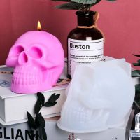 Силиконов молд Череп за свещи , декорация на торта фондан епоксидна смола 3D свещ череп кости скелет, снимка 4 - Форми - 45179999