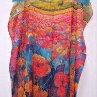 Туника-рокля за плажа в модерни цветни принтове и в свободна права кройка, универсален размер, снимка 9 - Други - 44995541