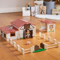 Голяма дървена къща с животни PLAYTIVE Дървена ферма, снимка 7 - Образователни игри - 45301529