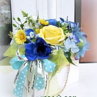 Подаръчна чантичка с цветя, снимка 2 - Подаръци за жени - 45527958