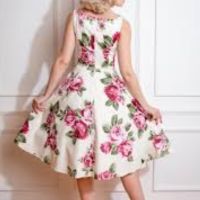 Heart &Roses- XXL-Великолепна еластична рокля  с висока талия на цветя за едра дама , снимка 4 - Рокли - 45381758