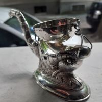 Стара антикварна сребърна цедка за чай с дракон - маркировки, снимка 4 - Антикварни и старинни предмети - 45734060