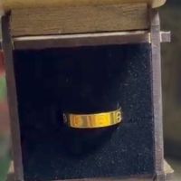 пръстен от медицинска стомана с 18к златно покритие , снимка 1 - Пръстени - 45573308
