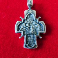 Сребърен кръст, православен кръст, кръст от сребро, кръст с разпятие, сребро 925, снимка 4 - Колиета, медальони, синджири - 45777202