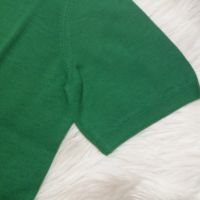 СТРАХОТНА зелена блуза от фино еластично плетиво , снимка 2 - Тениски - 45076362