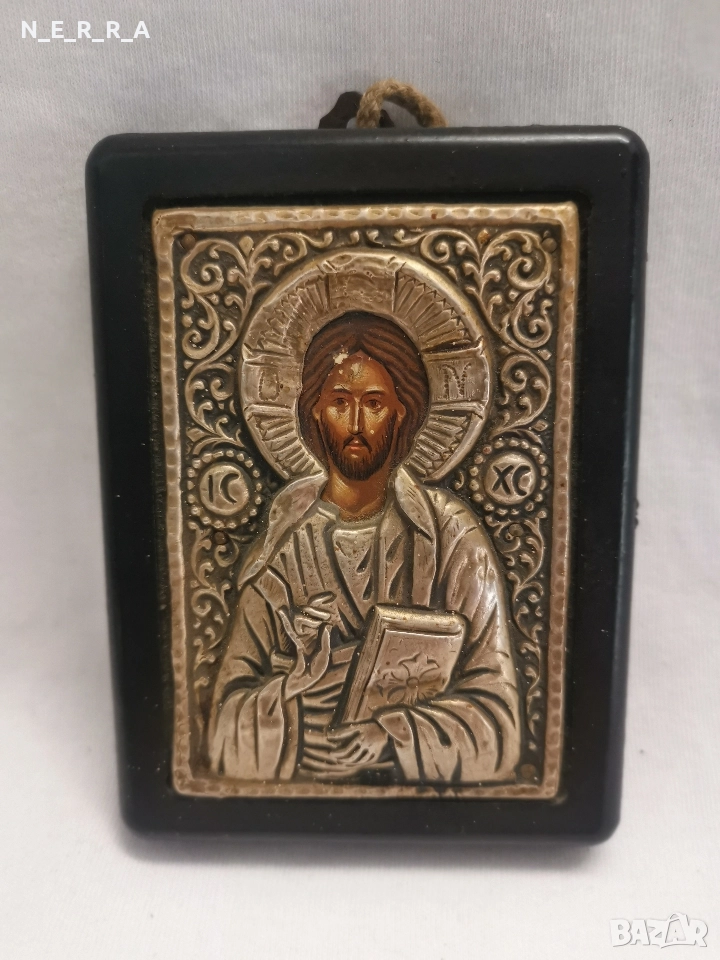 Гръцка икона със сребро, снимка 1