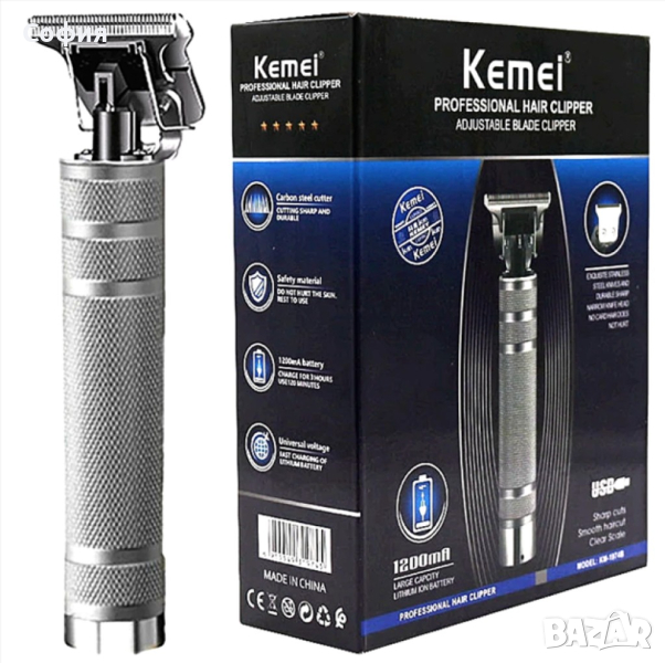 Професионална безжична машинка за подстригване Kemei, снимка 1