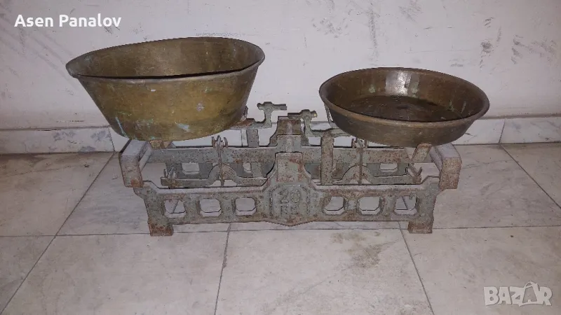 Стар кантар везна 20кг с медни тасове, снимка 1