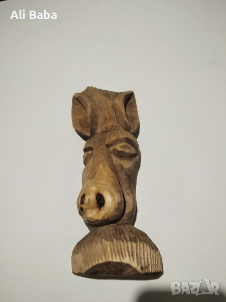 Красива статуетка дърворезба-подписана, снимка 1