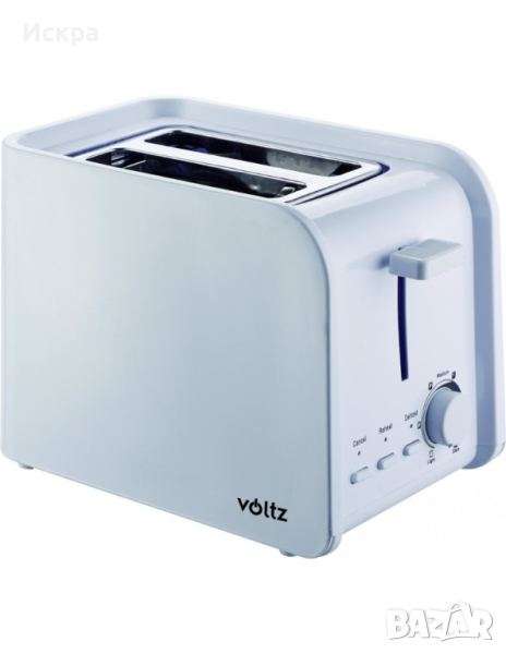 Тостер за хляб Voltz V51440E, 750W, 2 филийки, Бял, снимка 1