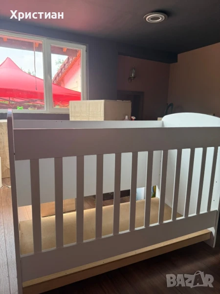 Детска кошара бяла детско легло, снимка 1