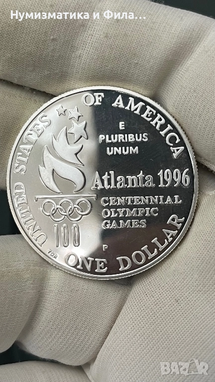 Сребърна монета Америка 1 долар 1996 година, снимка 1