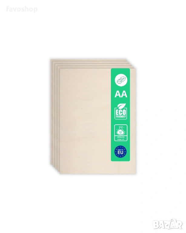 Шперплат липа 2мм A4 – двустранно шлайфан – комплект 5 бр, снимка 1