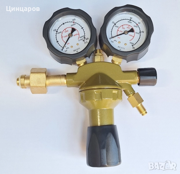 Азот редуктор 50 bar изходящо налягане, защита часовници,клима накрайник, снимка 1