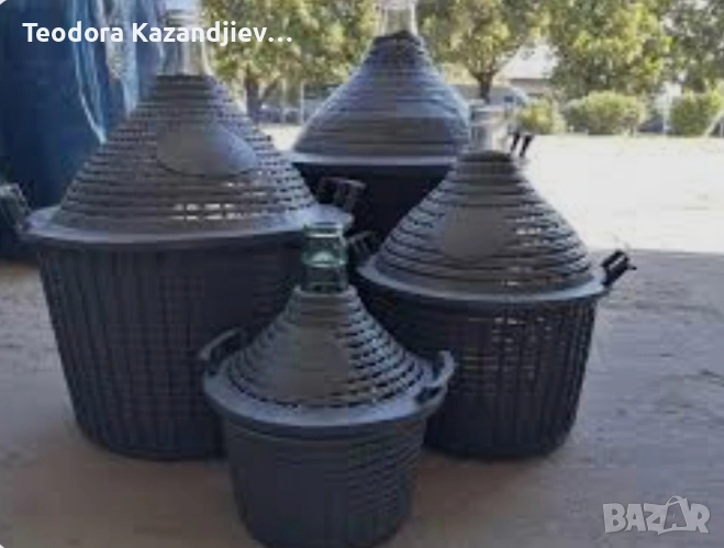 ❗Нови стъклени дамаджани в кош с дръжки - Различни литражи, снимка 1