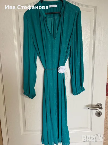 Нова сатенена сатен зелена ежедневна елегантна рокля Samsøe Samsøe , снимка 1