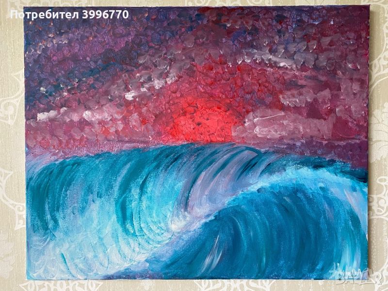 Картина с море и вълни , снимка 1