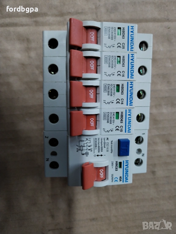 Комплект автоматични предпазители за табло с защита ДТЗ HYUNDAI, снимка 1