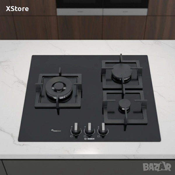 Плот за вграждане BOSCH PPC6A6B20 с FlameSelect, Газ, 3 Нагревателни зони , снимка 1