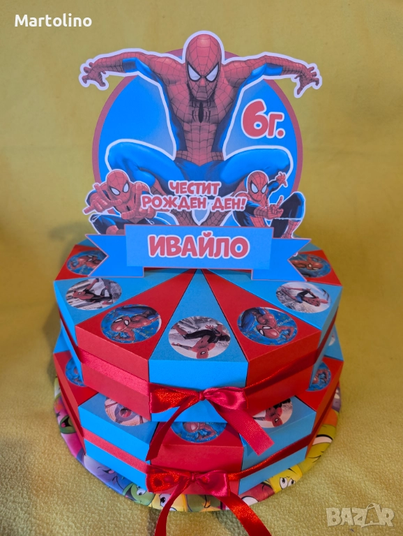 Картонена торта Спайдърмен, снимка 1