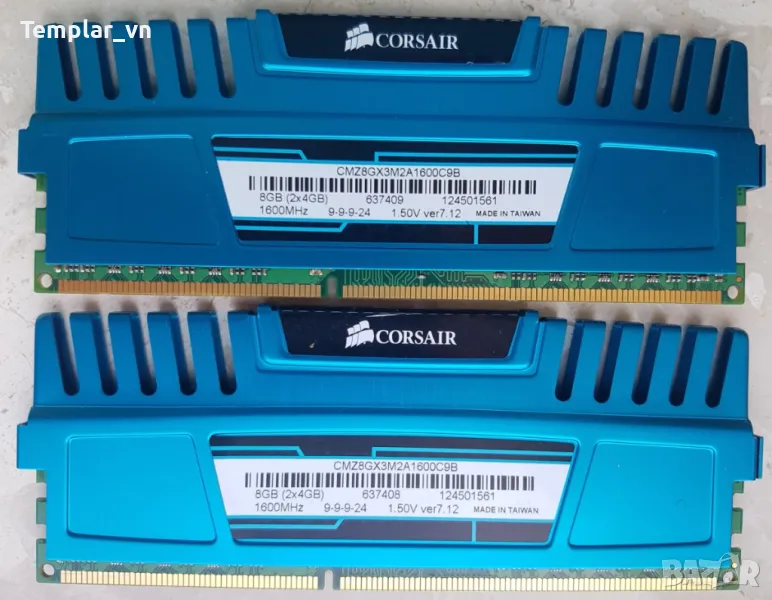 Corsair Vengeance 2x4 GB DDR3 1600, снимка 1