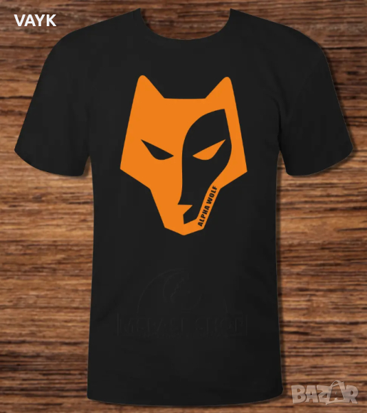 Тениска с декоративен печат - Alpha Wolf, снимка 1