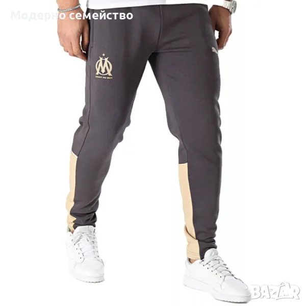 Мъжко спортно долнище PUMA x Olympique de Marseille 2023/24 Sweatpants Dark Gray, снимка 1