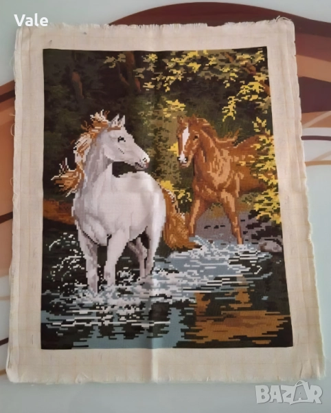 Гоблен "Коне в реката", снимка 1