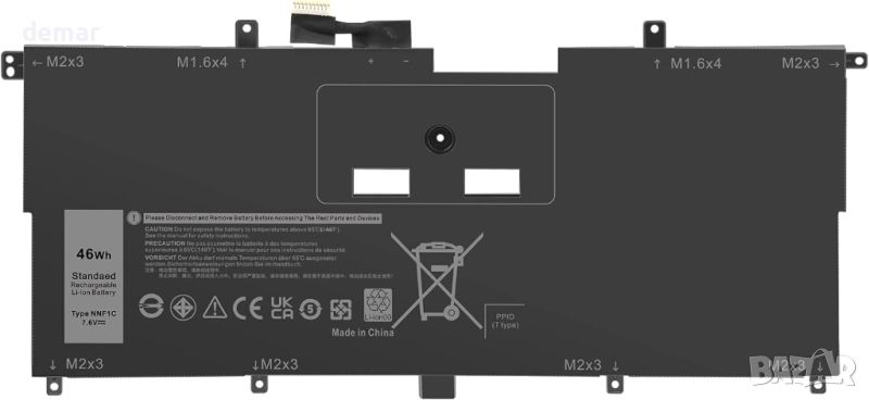 ASUNCELL 46Wh 7.6V лаптоп батерия за Dell XPS 13, снимка 1